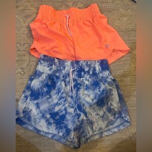 Girls Gap Athletic shorts lot. Orange and Blue Tie-Dye Athletic Shorts